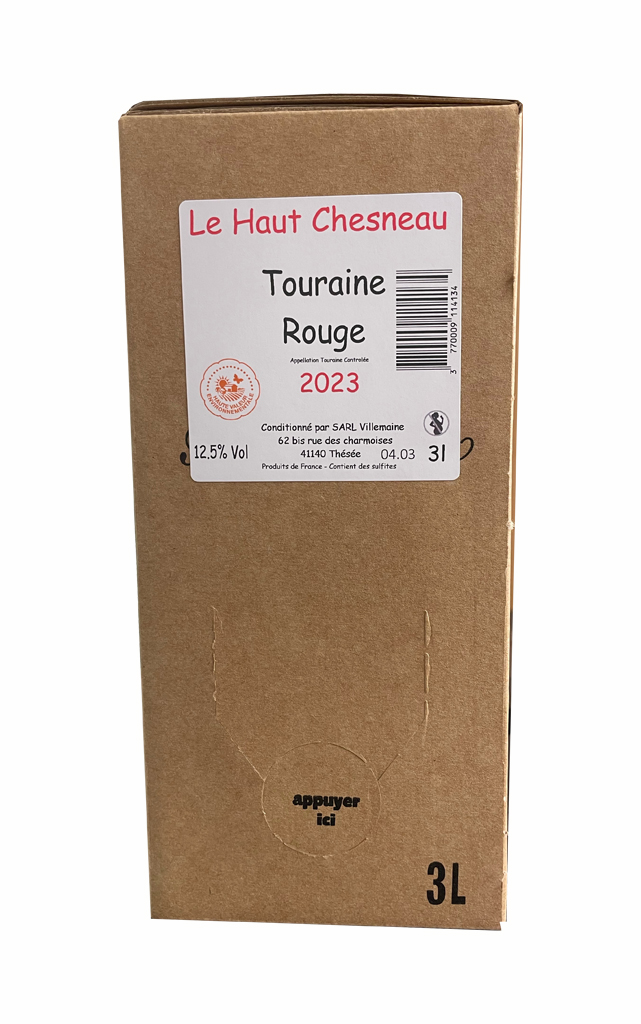 BIB 3L - Rouge - Domaine de Villemaine - Touraine (Gamay - Cabernet - Cot)