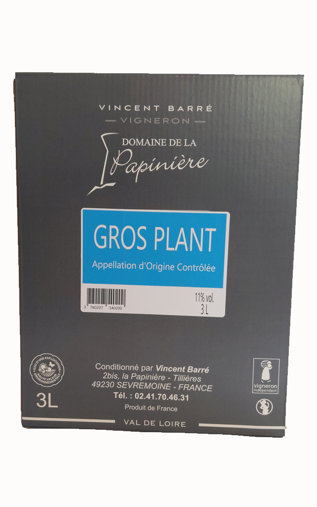 BIB 3L - Blanc - Domaine de la Papinière - Gros-Plant AOP