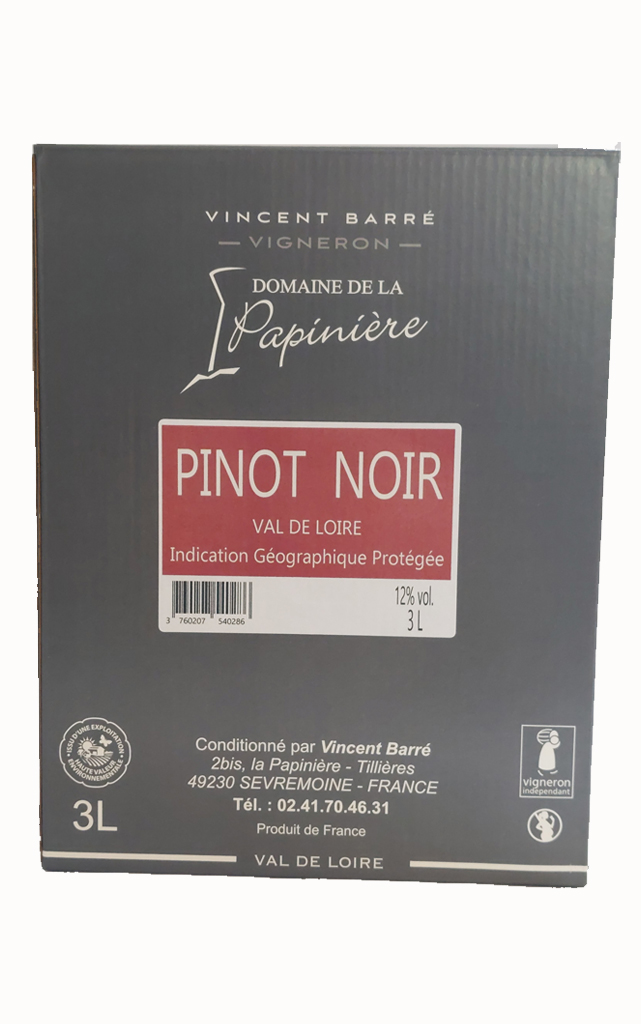 BIB 3L - Rouge - Domaine de la Papinière - Pinot noir IGP